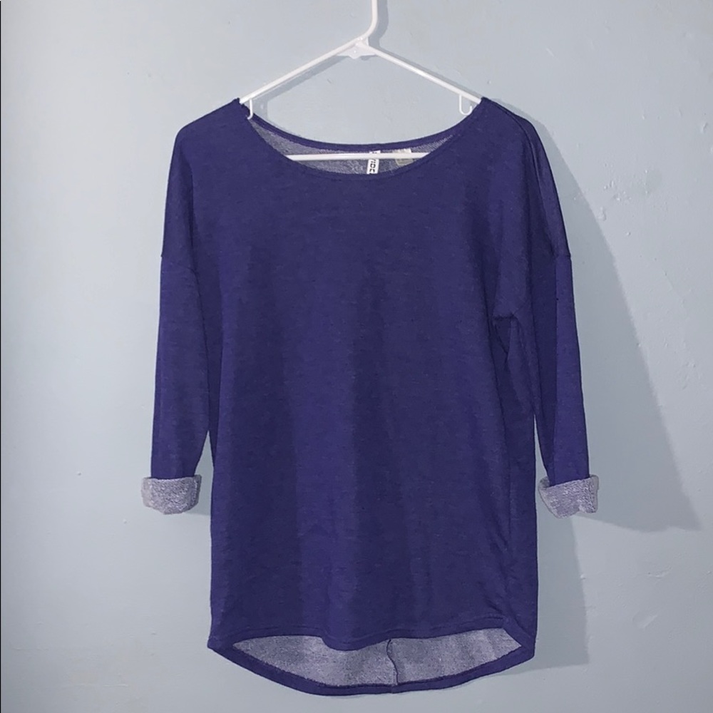 purple cuffed sweater
